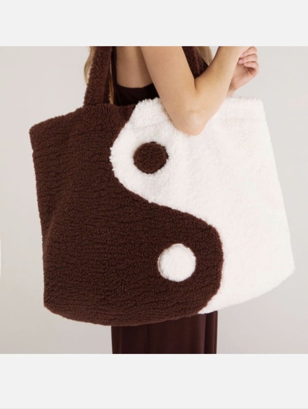 Z Supply Faux Sherpa / Teddy Plush Yin Yang Tote Bag - Extra-Large Weekender